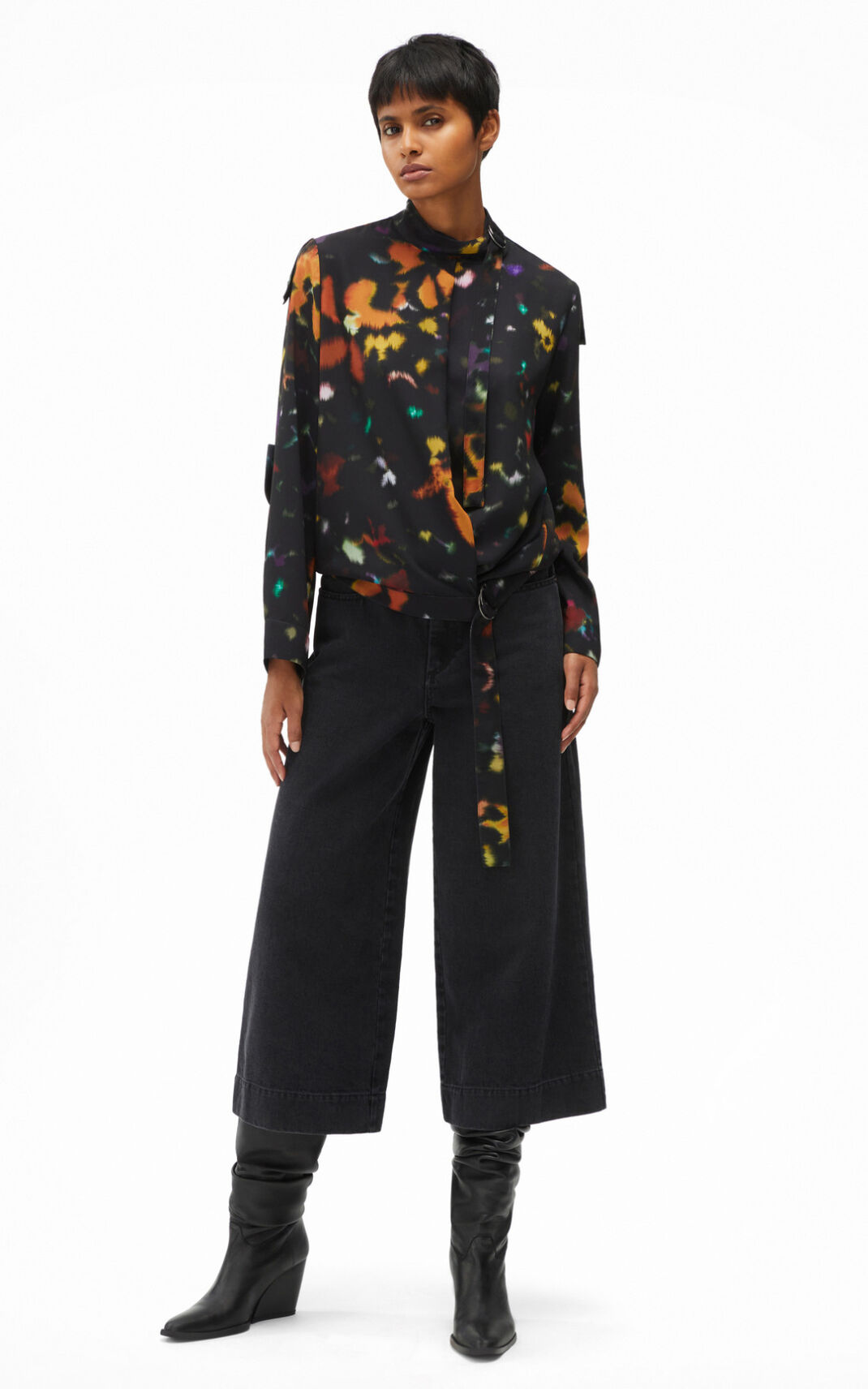 Camisa Kenzo Abstract Floral wrap Mujer Negras - SKU.5032436